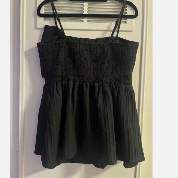 SHEIN Curve 0XL Solid Black 3D Bow Tank Top Shirt Blouse Fit & Flare - Picture 8 of 10